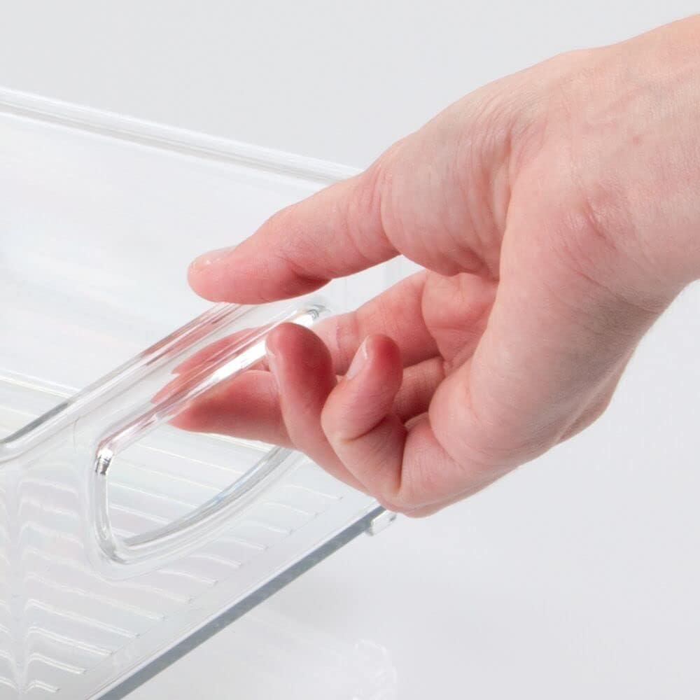 Clear Plastic Storage Container Bins with Handles, 8 Pack V239410