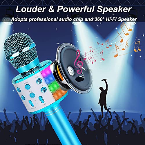 Bluetooth Karaoke Microphone with Led Lights N605926