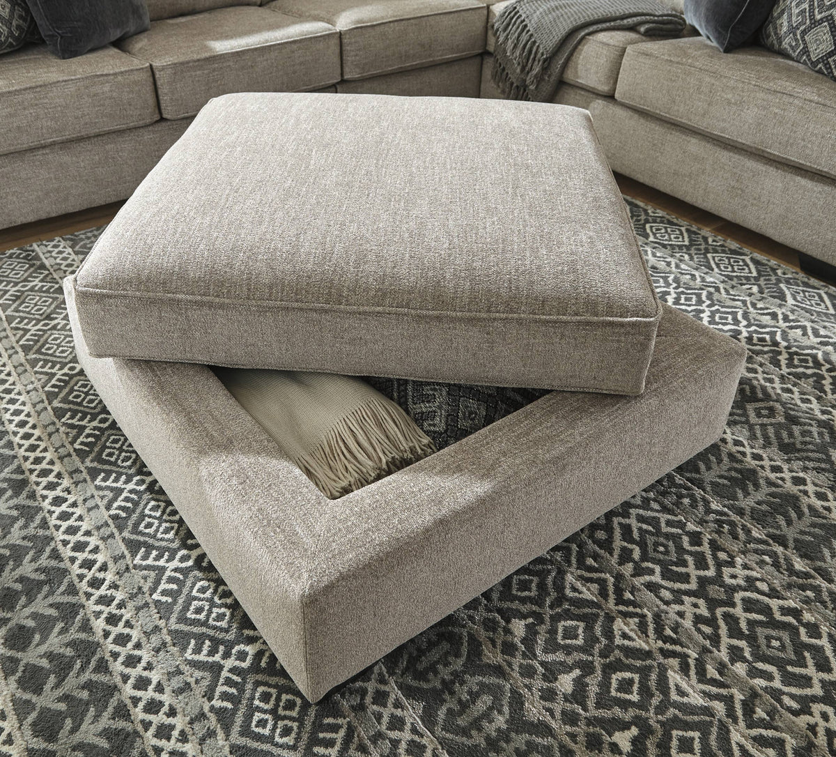 Stone Storage Ottoman A501833