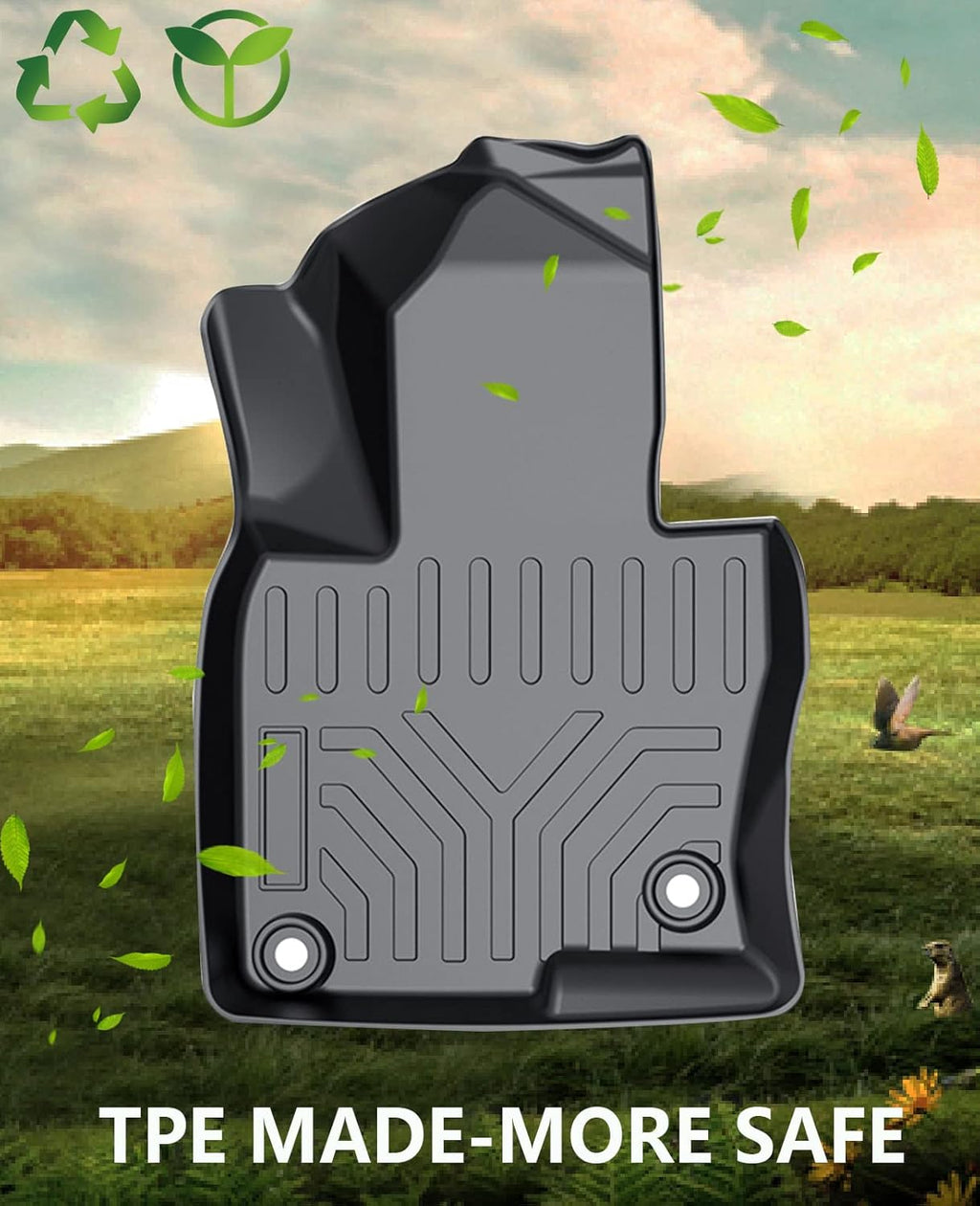 All Weather TPE Rubber Floor Mats Front & Rear Full Set L133