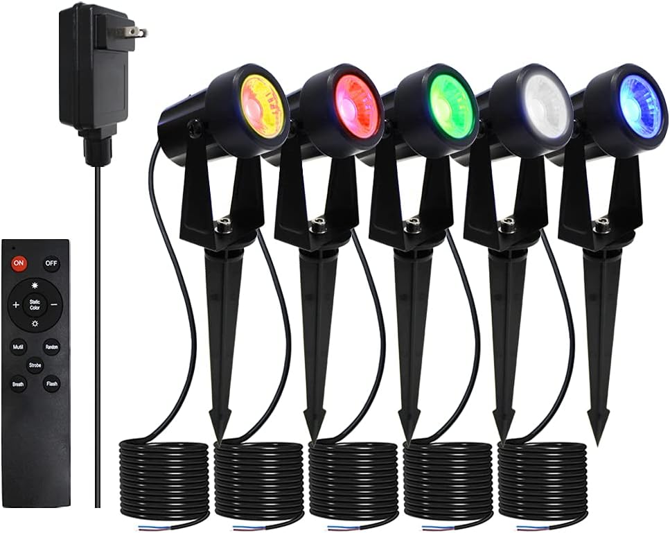 3Wx10 Low Voltage Outdoor Landscape Spotlights with Stake, 3000K Warm White IP65 Waterproof, 10Pack X307726