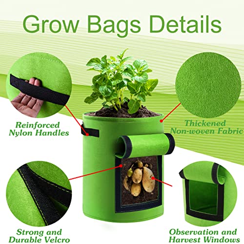 2 Pack 7 Gallon Potato Grow Bags with Handles and Access Flap Z675849