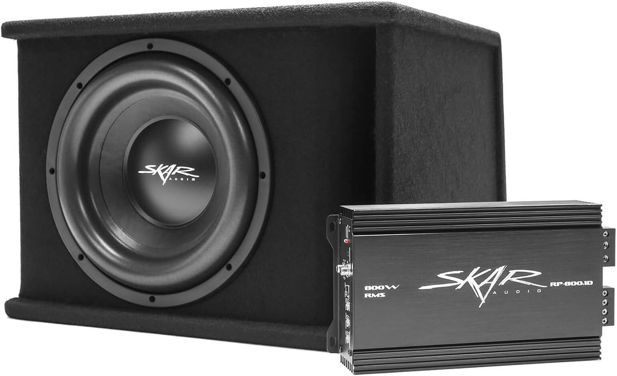 Single 10" Loaded Enclosure Subwoofer Bass Package with Amplifier A72461