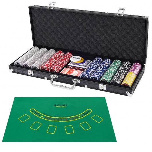 500 Jetton Texas Holdem Cards and Dice in Aluminum Case B791