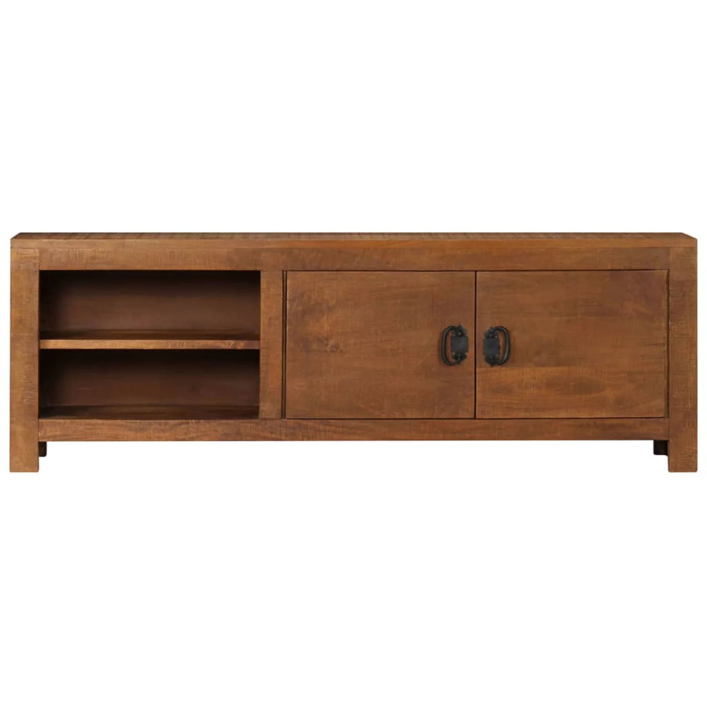 Mango Wood TV Stand with Cabinet and 2 Storage Compartments T581
