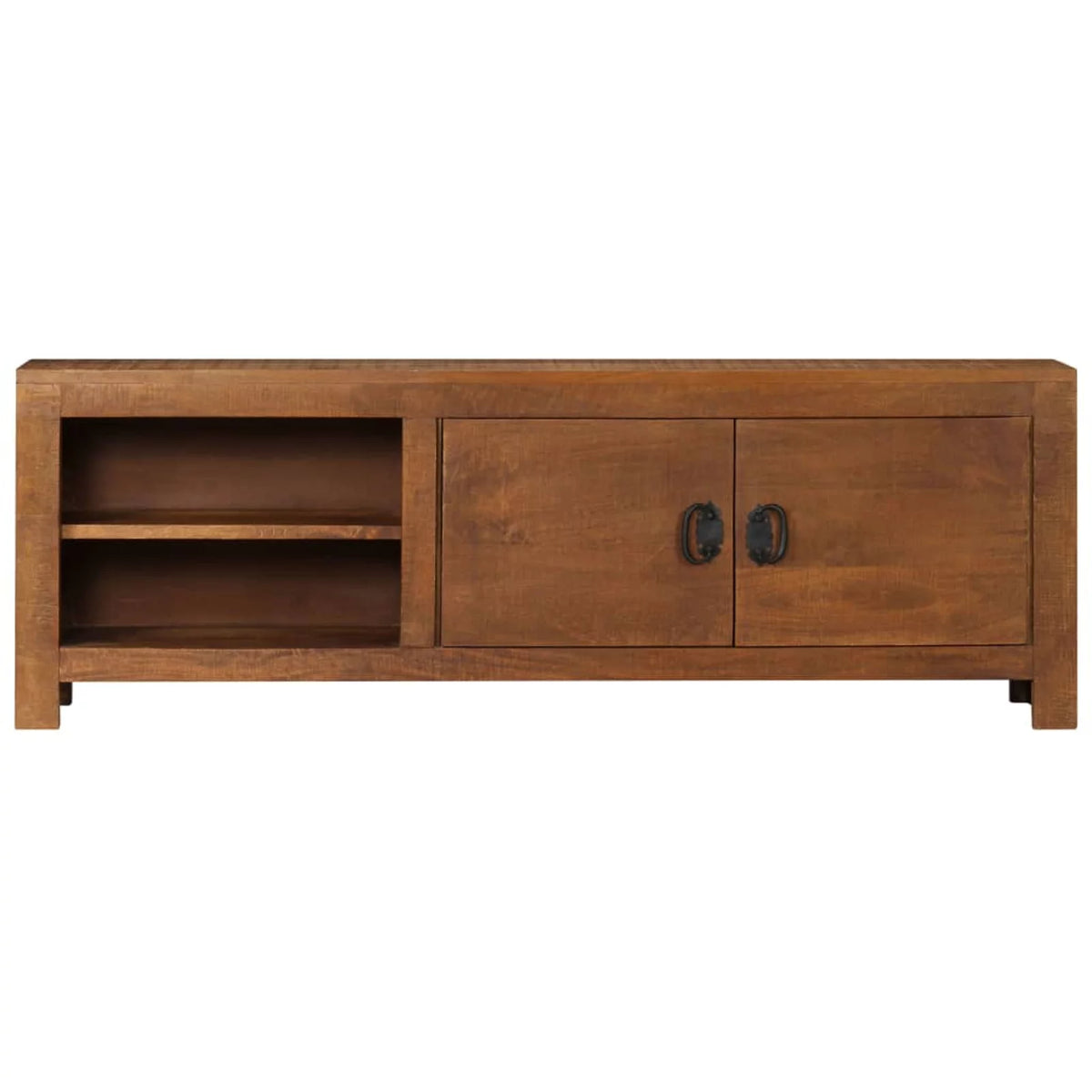 Mango Wood TV Stand with Cabinet and 2 Storage Compartments T581