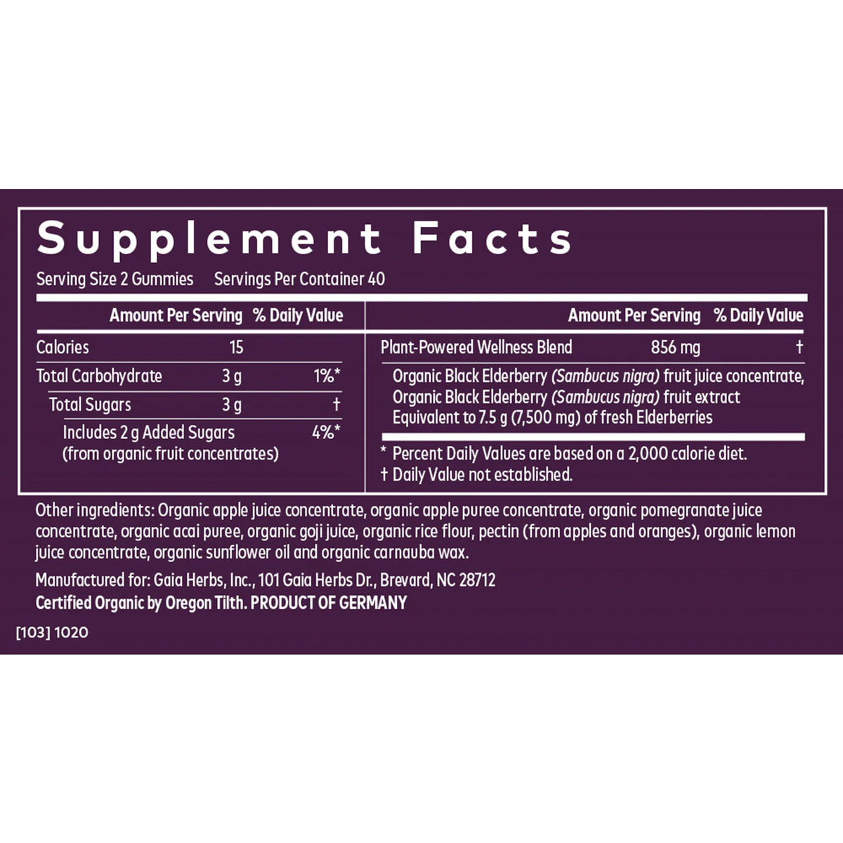 Black Elderberry Adult Daily Gummies O770