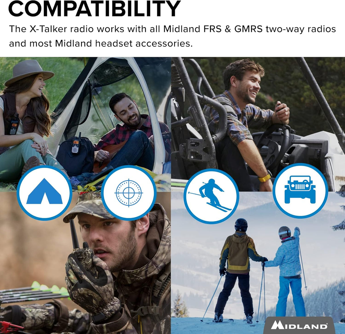 36 Channel FRS Two-Way Radio, 121 Privacy Codes, NOAA Weather Scan + Alert, Black/Yellow, 2-Pack Q280