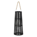 Black Tapered Candle Lantern with Handle T3602