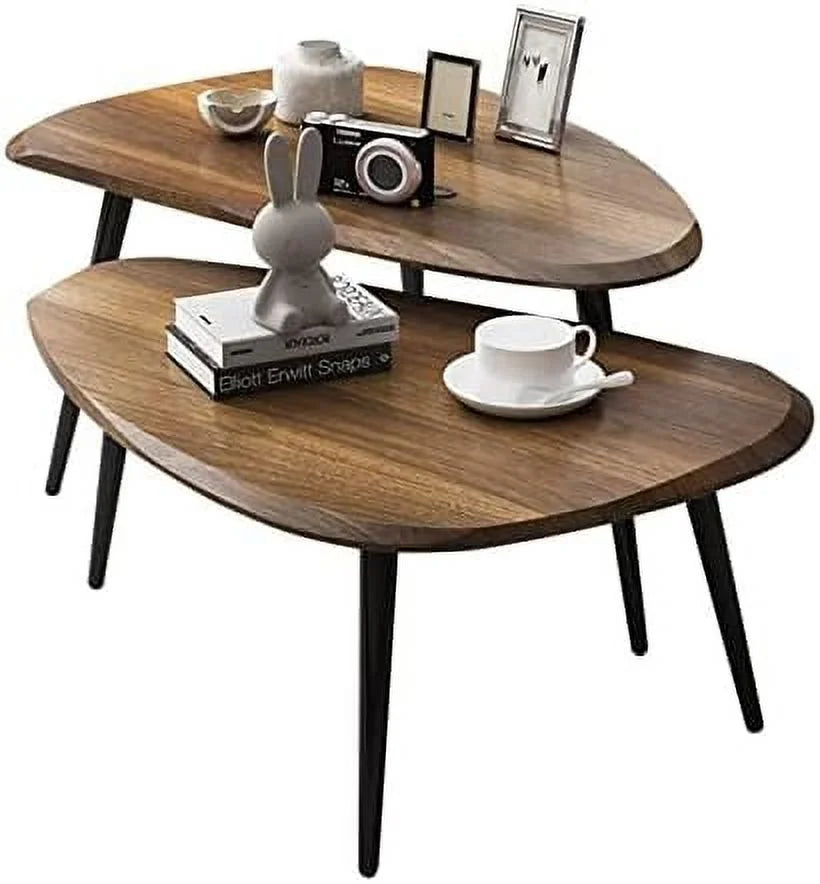 Scandinavian Wood Coffee Table Set of 2 L45540
