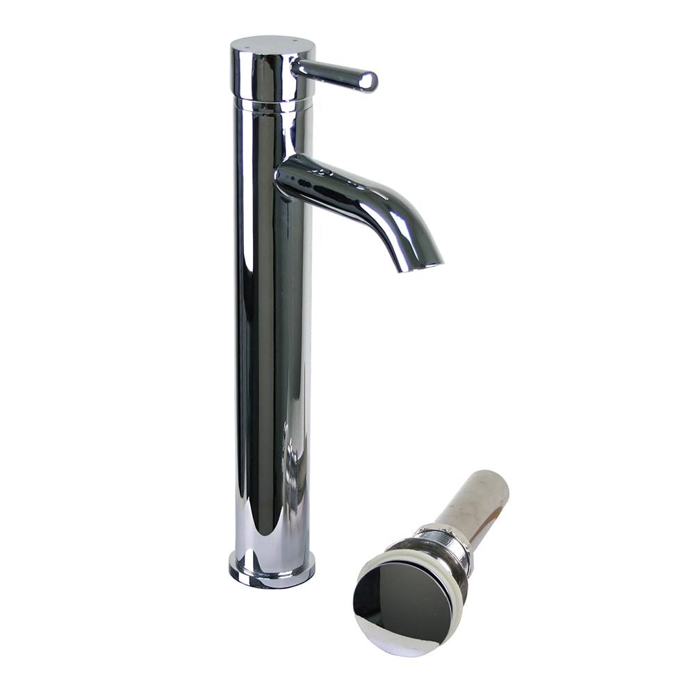 Chrome European Vessel Sink Faucet and Drain Set Y446270