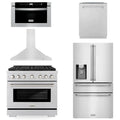 36 Gas Range, Range Hood, Microwave, Refrigerator, Dishwasher S918120