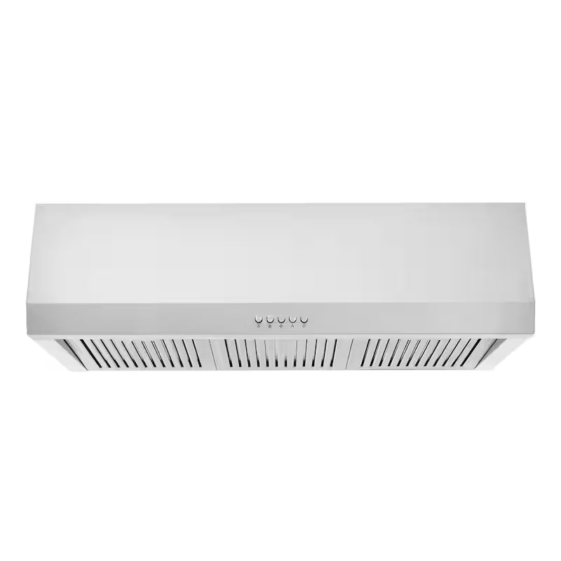 36 in. W Convertible Under Cabinet Range Hood in Stainless Steel with LED Lights W663350