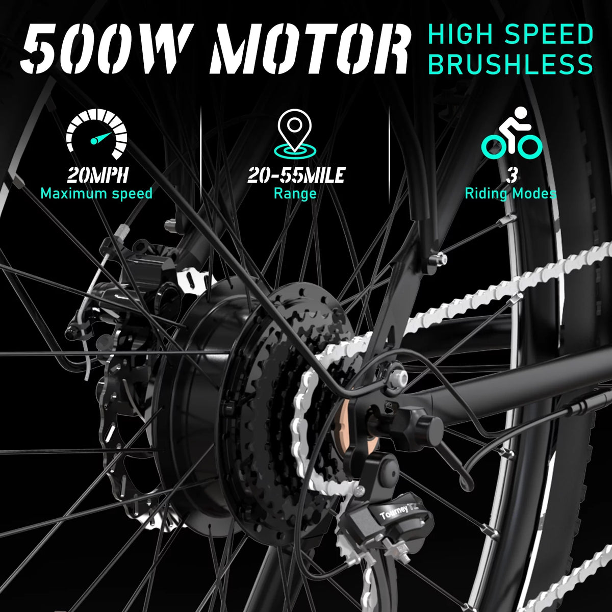 500W Electric Bike 36V 12Ah 7 Speeds U6359