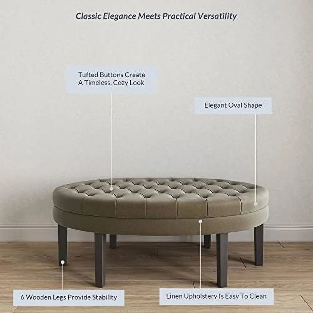 Light Brown Upholstered Ottoman Bench K240