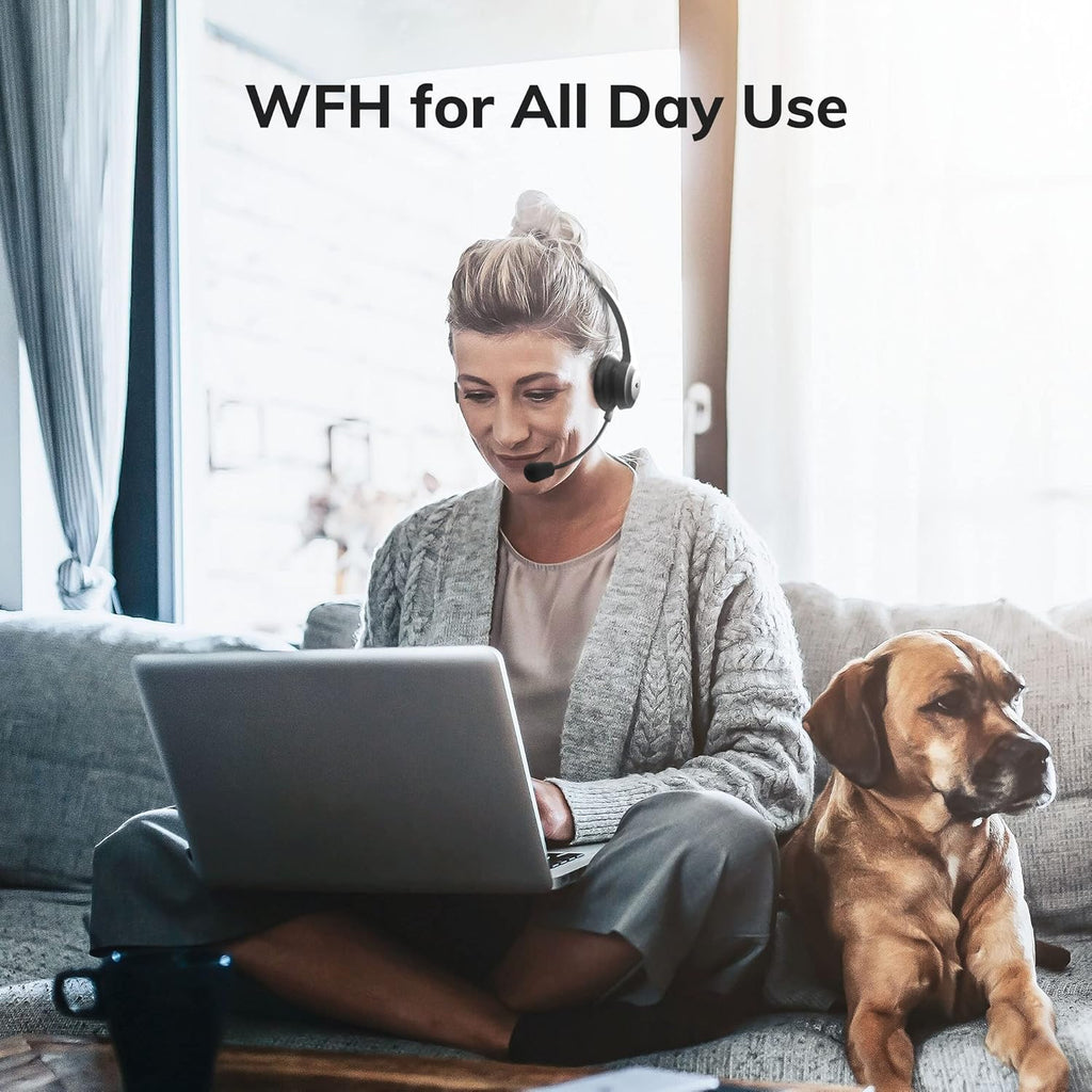 Bluetooth Headset with Microphone, AI Noise Cancelling, 35 Hrs Talk Time H885