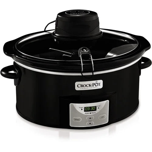 6-Quart Black Automatic Stirring Slow Cooker Z28729