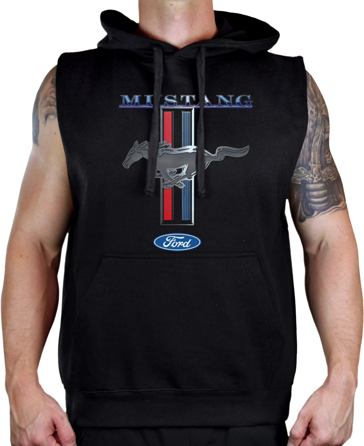 Black Sleeveless Vest Hoodie X-Large B35833
