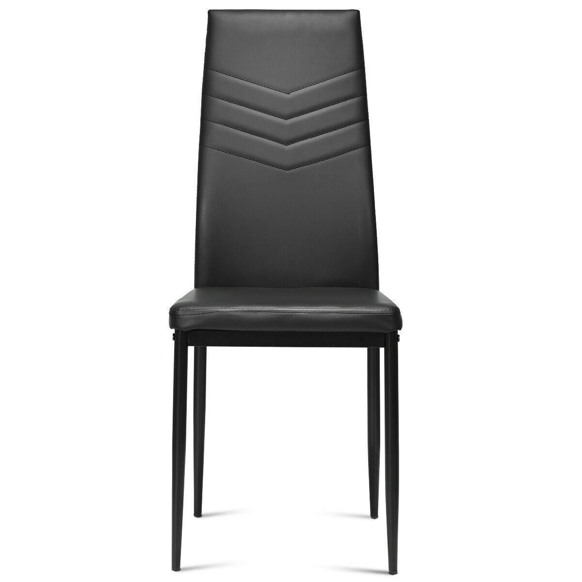 Black PVC Dining Side Chairs Set of 4 N494