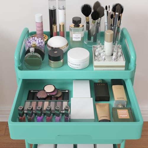 3-Tier Rolling Utility Cart with Drawer, Black J102