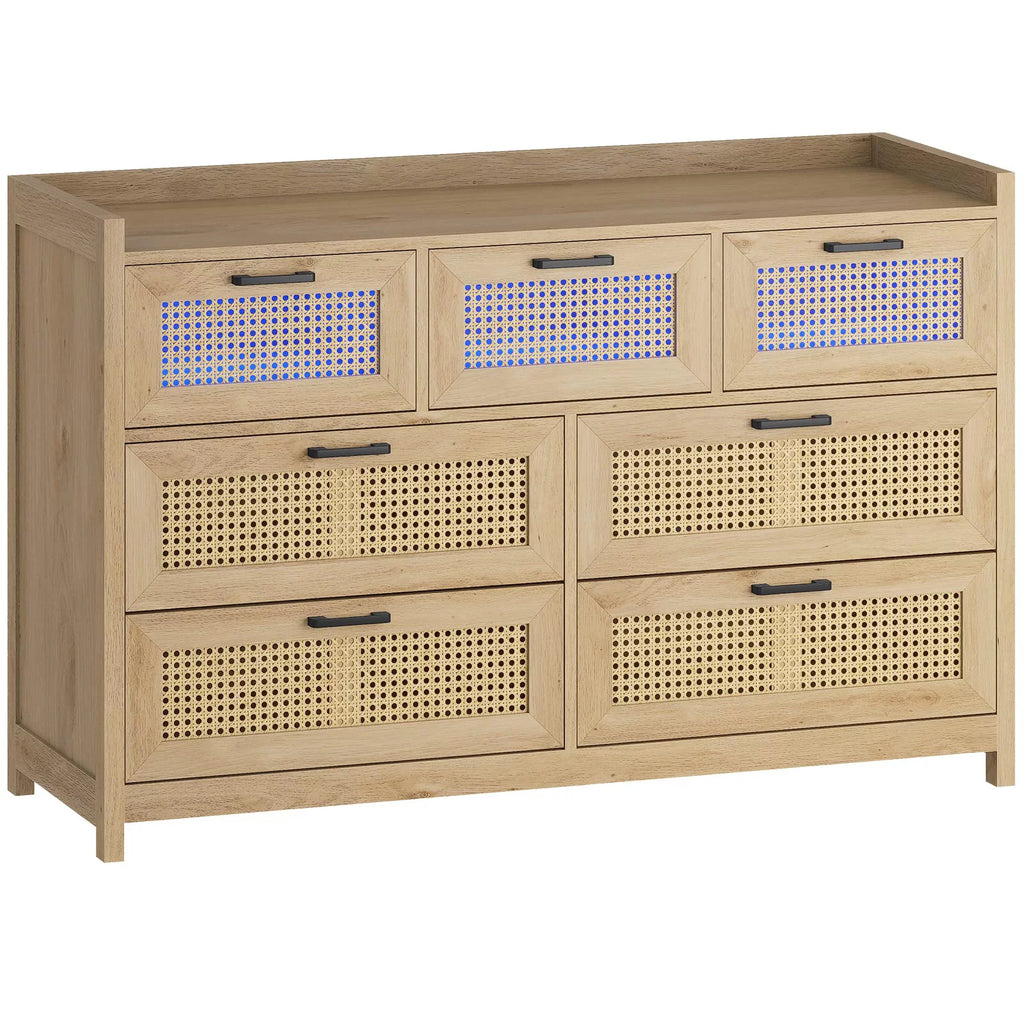 Natural 7 Drawer Rattan Dresser L31263