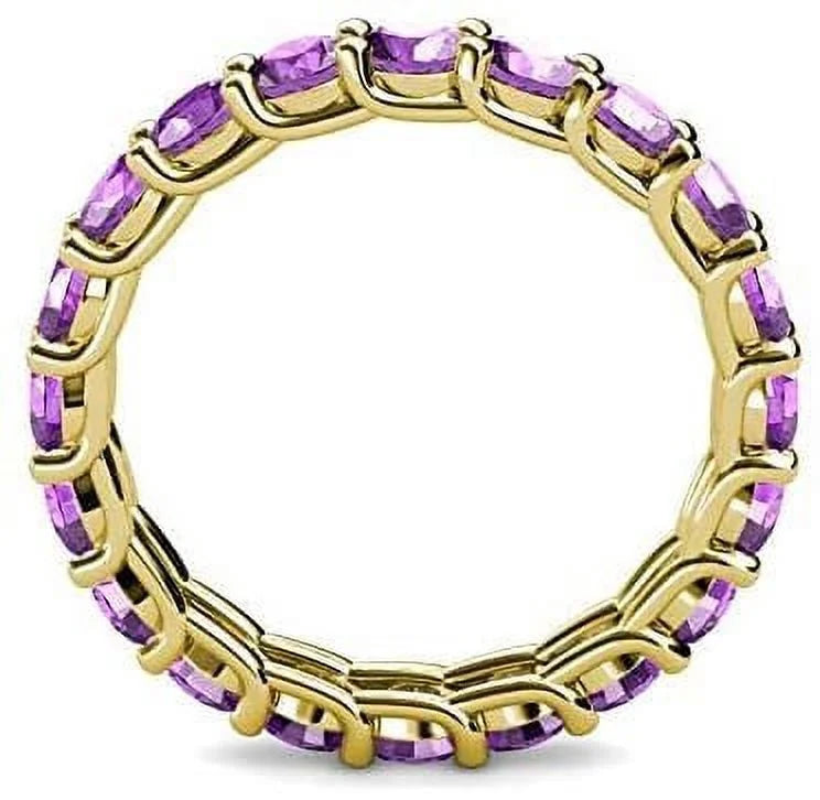 Amethyst 3.4mm Eternity Ring 14K Yellow Gold Y898572