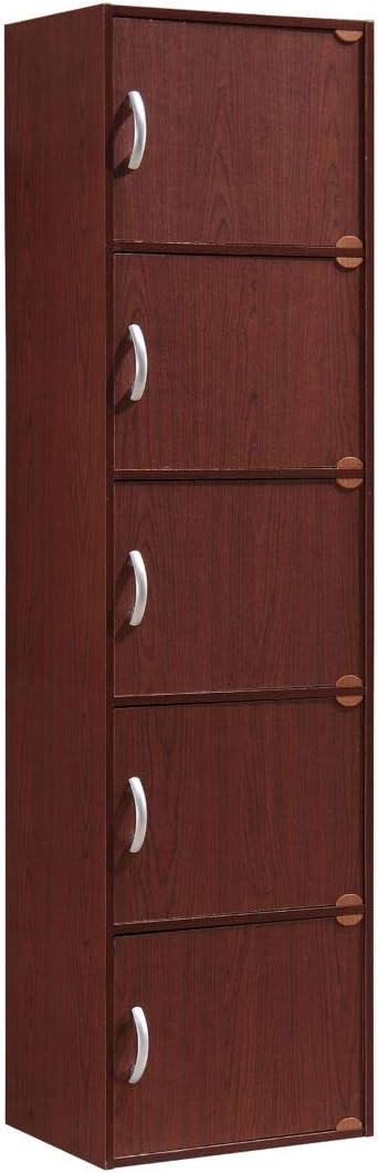 Black 5-Shelf Bookcase Cabinet S663