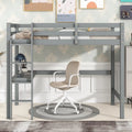 Twin Size Solid Wood Loft Bed with Desk and Ladder I767287