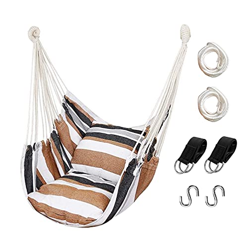 Dark Gray Hanging Rope Hammock Chair with Pocket Z22257