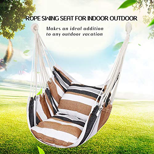 Dark Gray Hanging Rope Hammock Chair with Pocket Z22257