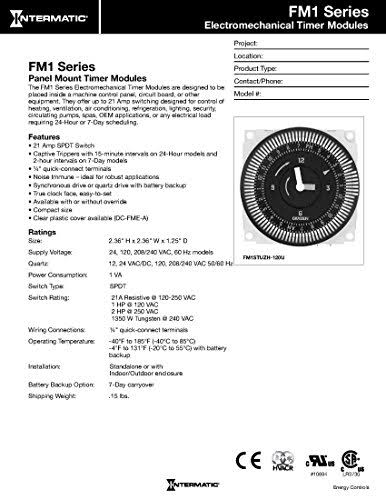 Electromechanical Timer, 24-Hour, SPDT F92585