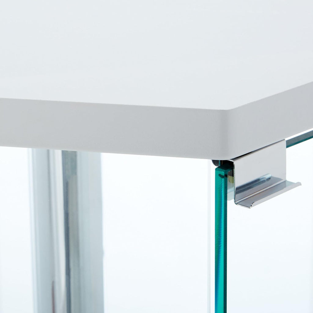 4-shelf Hexagon Shaped Curio Cabinet White and Clear Y67153
