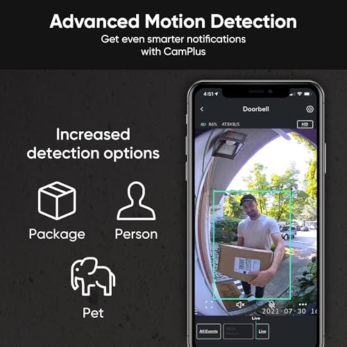 Wireless Video Doorbell Pro, 1440 HD Video, 2-Way Audio, Night Vision V672