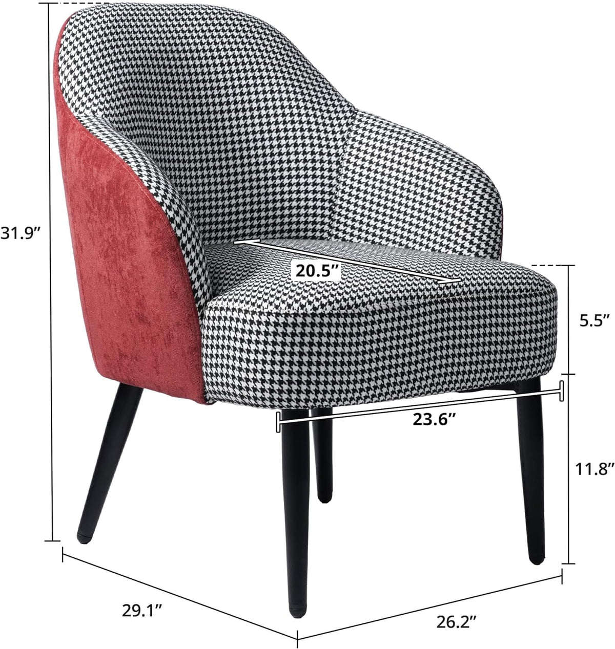 Houndstooth Upholstered Accent Chair B1515