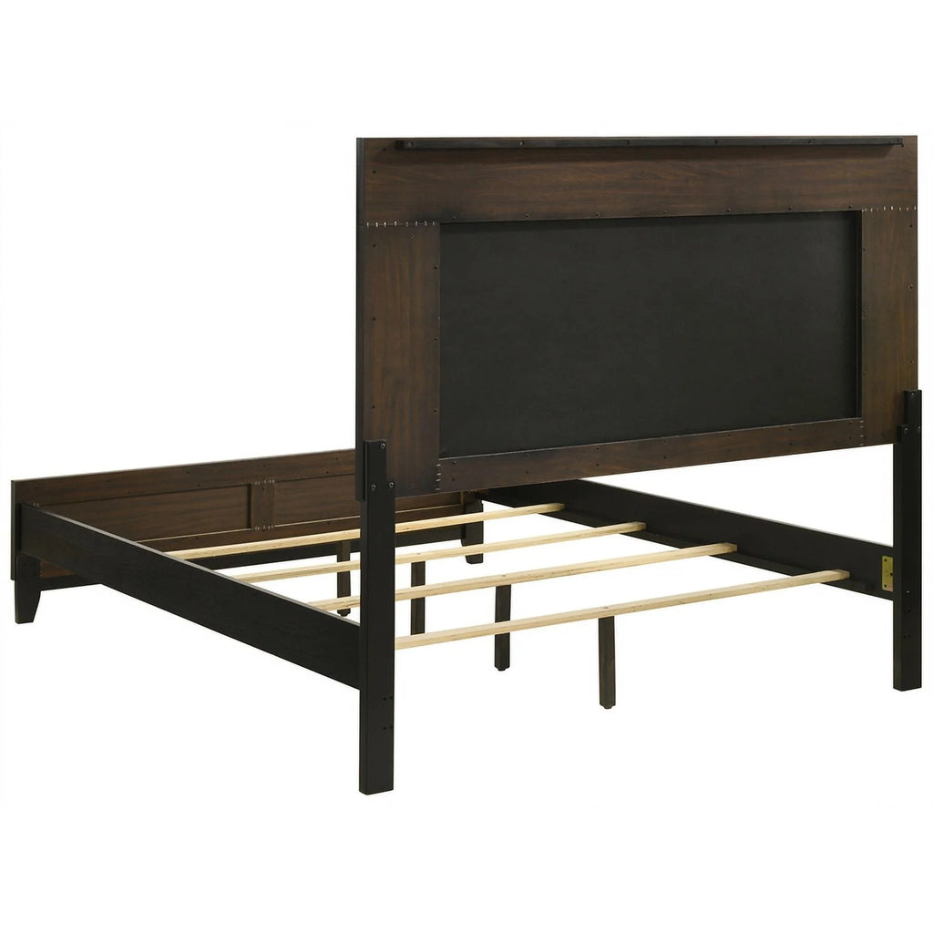 5-Pcs Light Brown & Gray Wood Eastern King Bedroom Set K607713