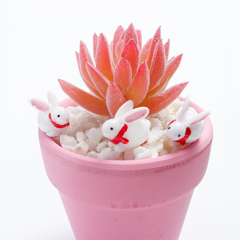 40 Pcs Resin Rabbit Figurines with Red Scarf T5262
