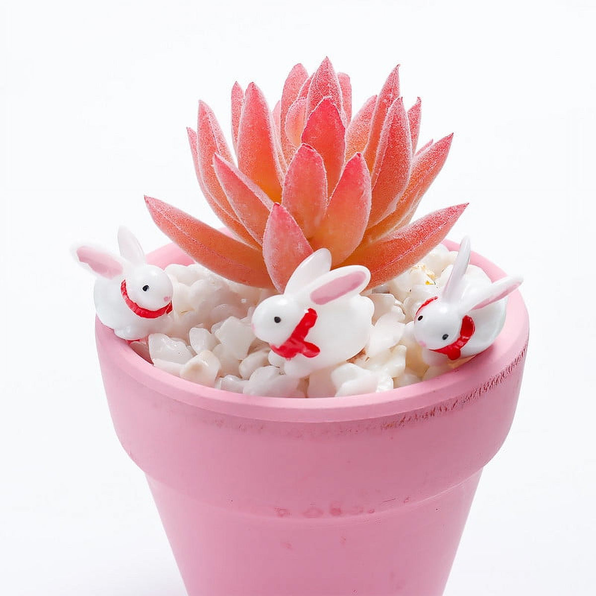 40 Pcs Resin Rabbit Figurines with Red Scarf T5262