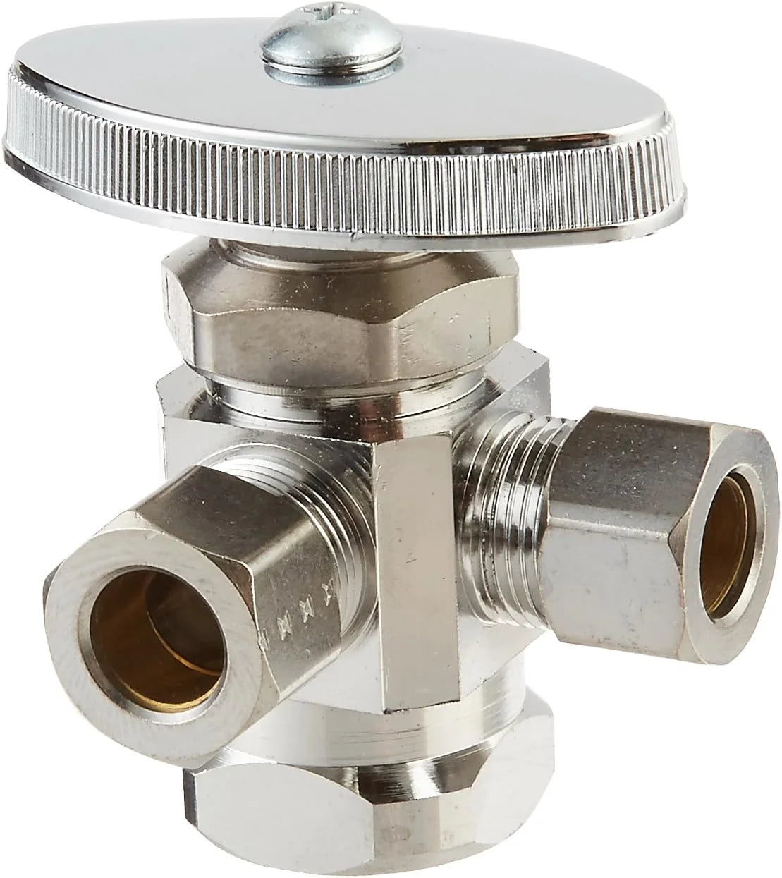 Chrome Dual Outlet Stop With Female Iron Pipe Inlet 1/2-Inch W580645