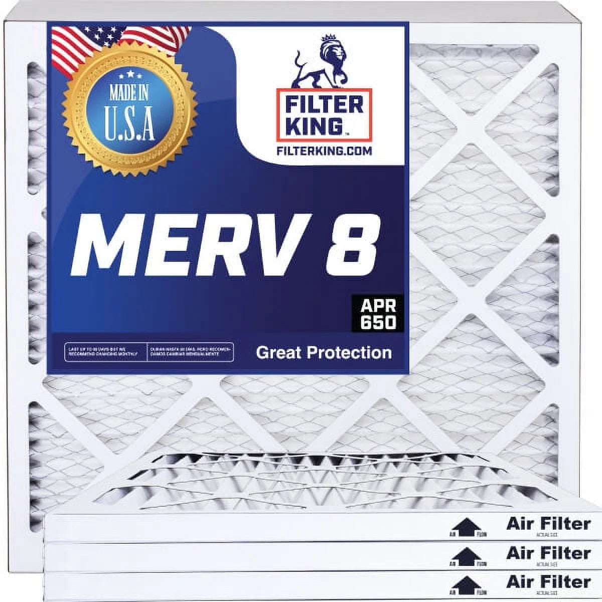20.5x66x1 MERV 8 Pleated HVAC Air Filter 4-Pack H2445