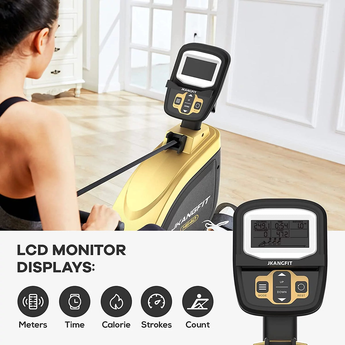 Folding Magnetic Rowing Machine with 16 Levels Resistance O99374