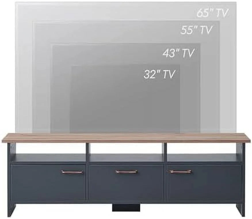Farmhouse Mid Century Modern 55 inch Wood TV Stand N910