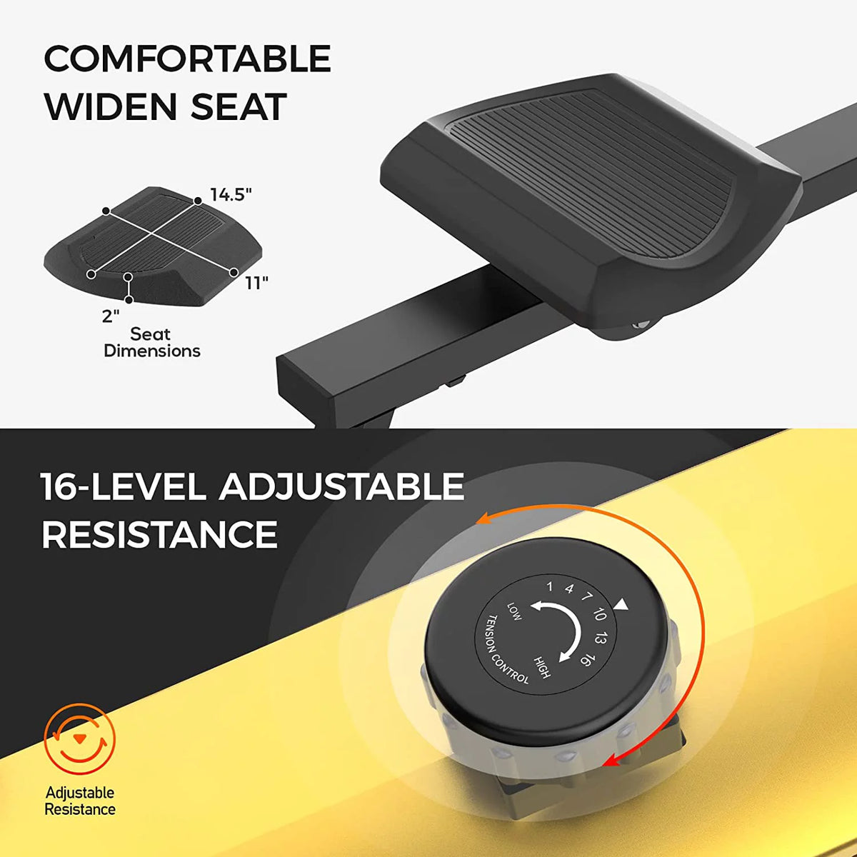 Folding Magnetic Rowing Machine with 16 Levels Resistance O99374