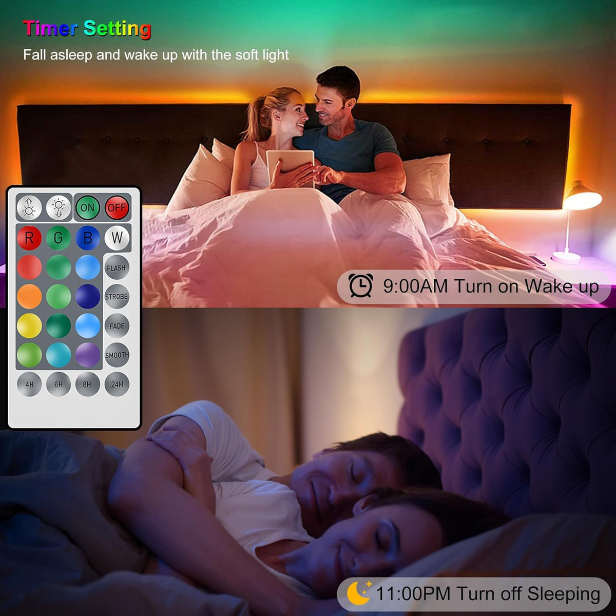 16.4FT 150 LED RGB LED Strip Lights with Remote Controller W5258