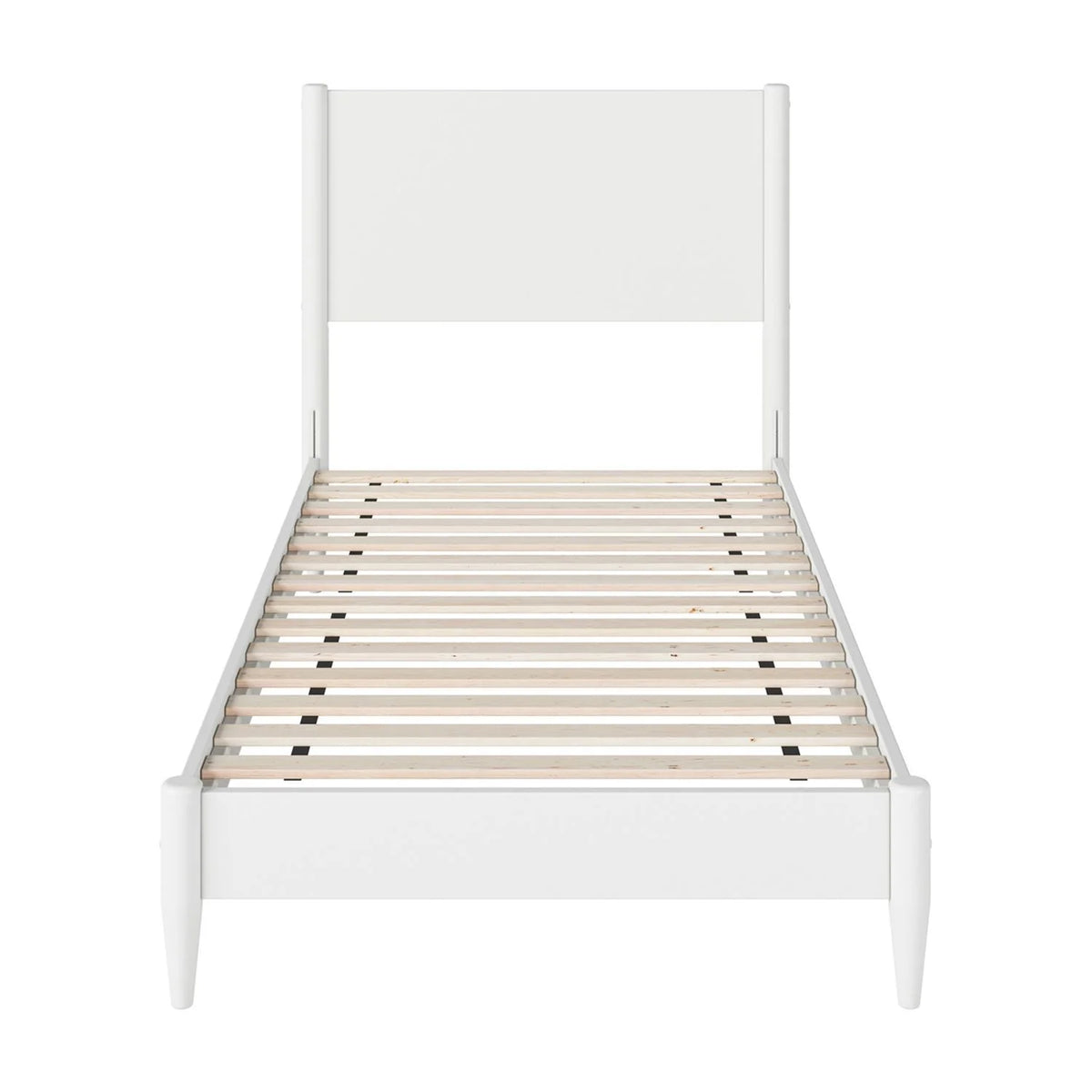 Twin XL Wood Low Profile Platform Bed in White O1047