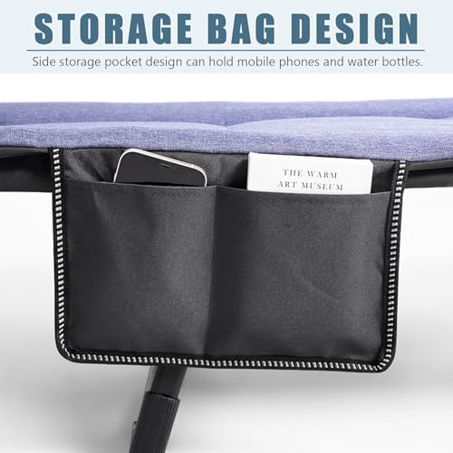 Grey Medium 70 in Foldable Camping Cot with Pillow H657458