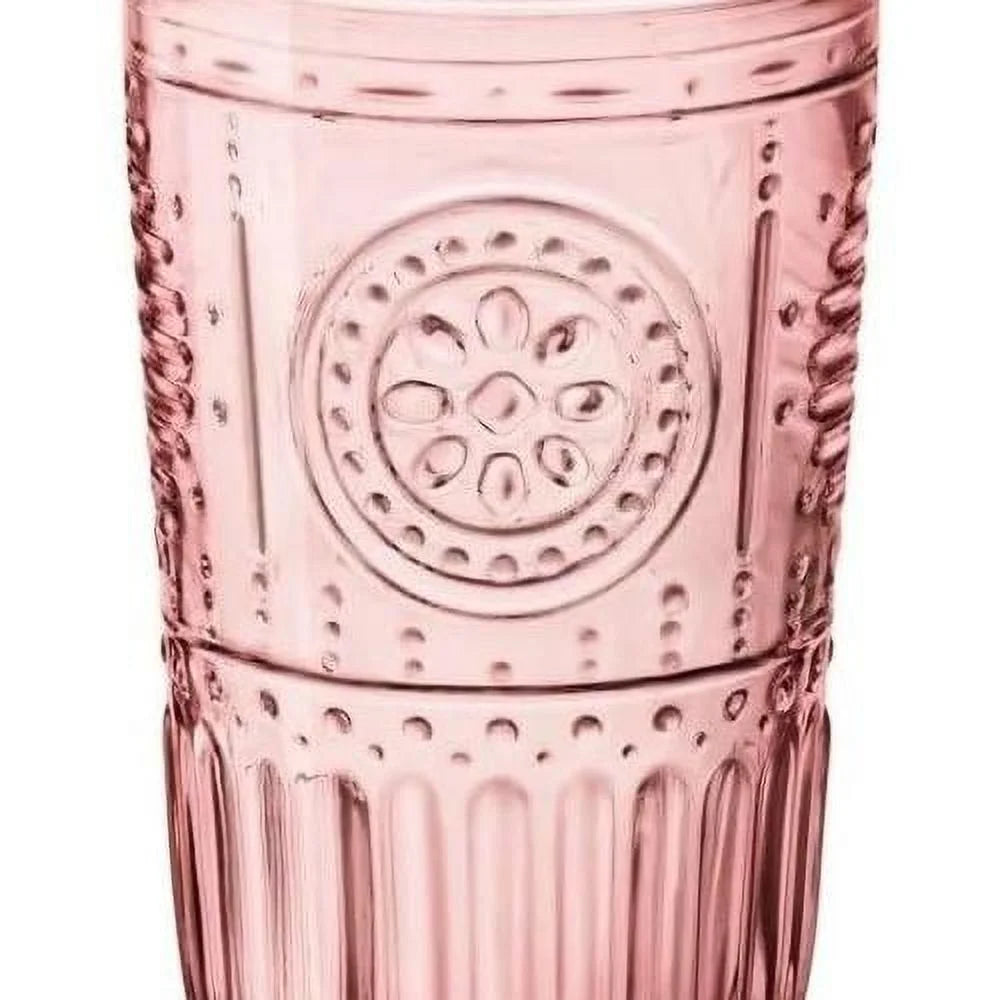 Set Of 4 16 Oz Colored Crystal Glasses Q4958