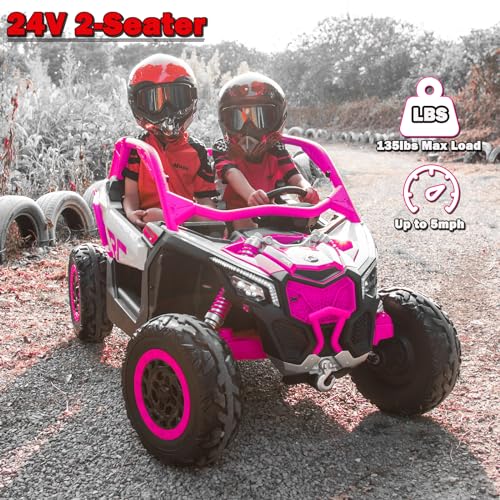 Blue 2 Seater 24V 4WD Electric Ride On Car with Remote Control Y41864