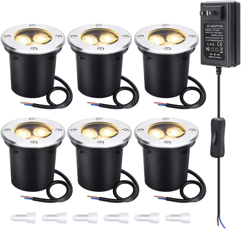 6 Pack 6W Warm White LED Landscape Lights V17117