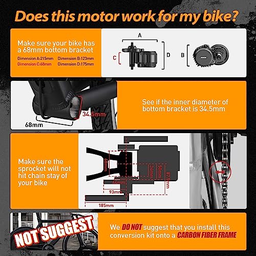 48 V 1000 W Mid Motor Electric Bike Conversion Kit N31864