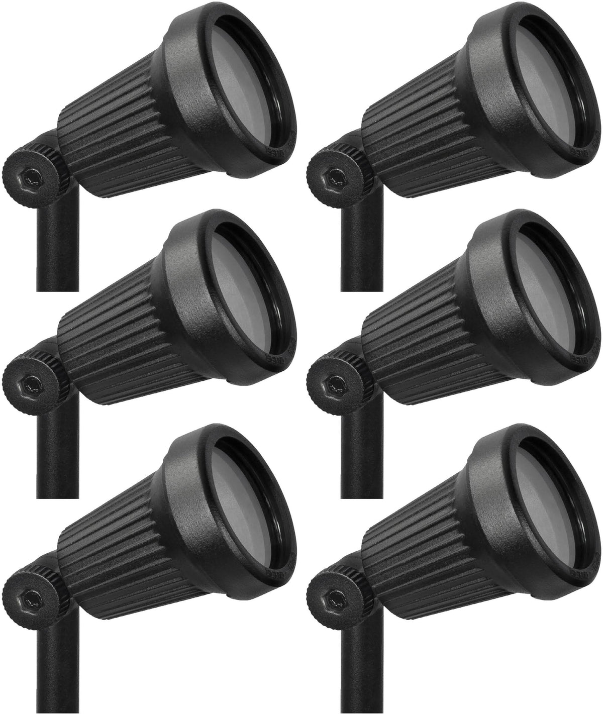 Black 6 Pack Low Voltage Cast Aluminum Spotlight Z12647